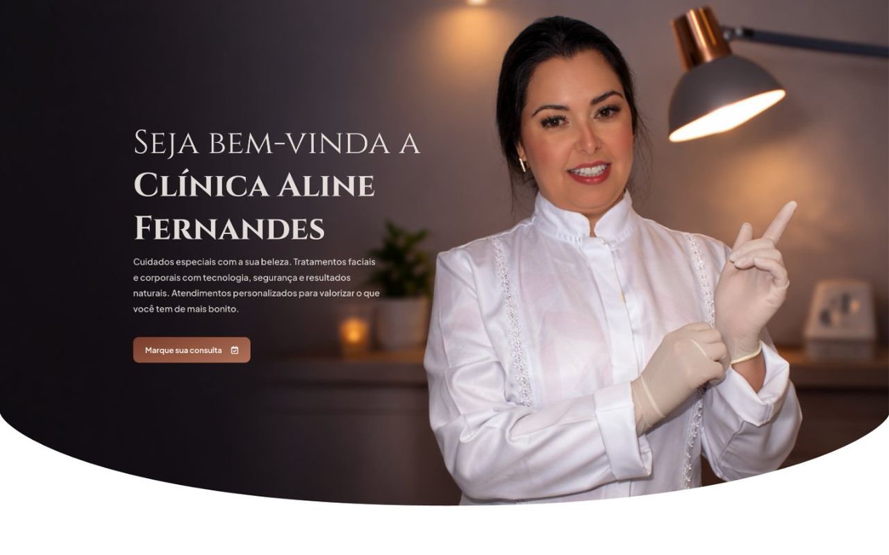 Captura do site Clínica Aline Fernandes